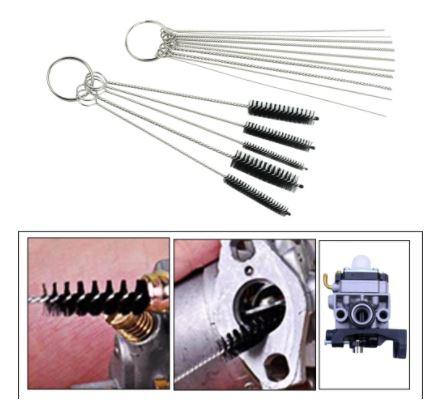 FIR CARBURETOR JET CLEANING TOOL, DIRT REMOVEAL - NEEDLES & NYLON BRUSHES