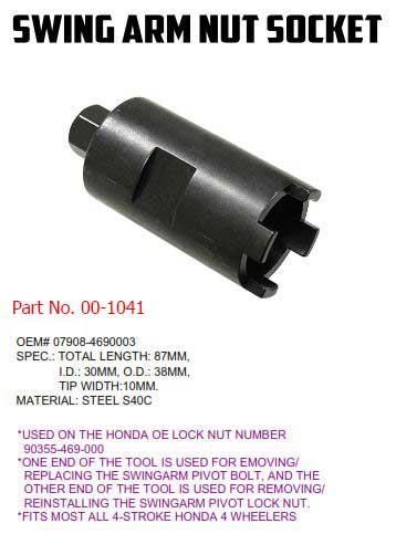 FIR 38mm SWING ARM NUT DRIVER, HONDA ATV, 07908-4690003