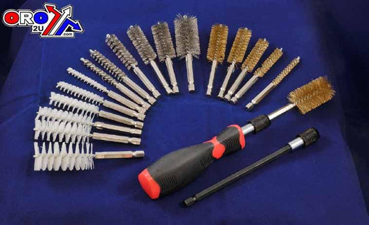 K&L Supply BRUSH SET WITH HANDLE 20PCS, 35-9409