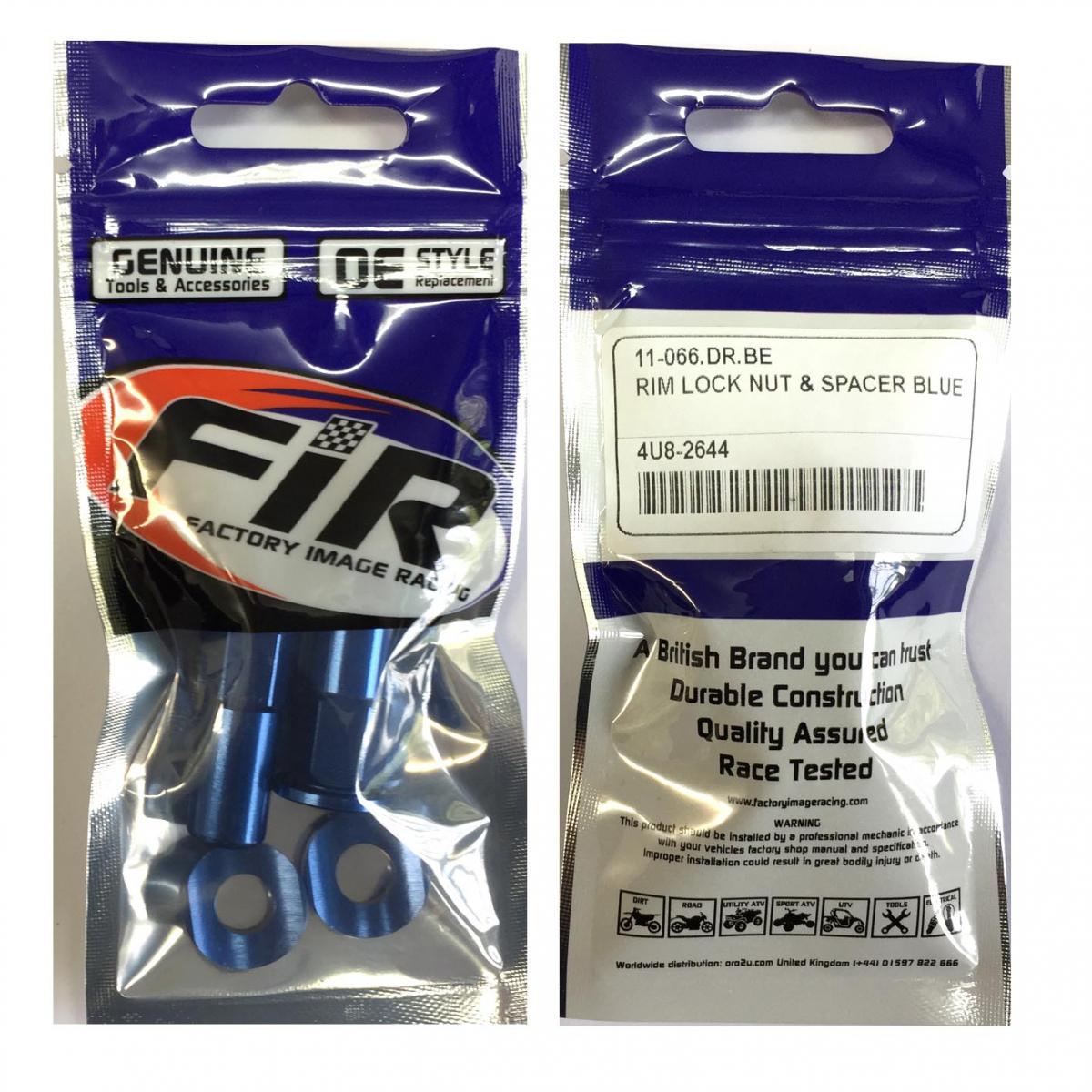 FIR RIM LOCK NUT & SPACER BLUE