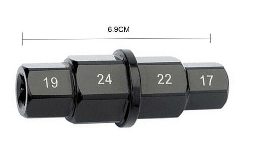 FIR HEXAGON AXLE SPINDLE DRIVER REMOVAL TOOL, 17, 19, 22 and 24mm. 3/8" Square Drive