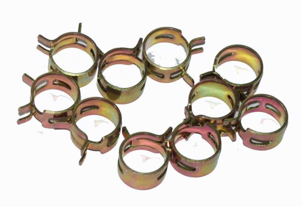 DIRT RACING  11-14mm STEEL SPRING HOSE CLIPS CLAMPS - PACK OF 10 - SM-07049