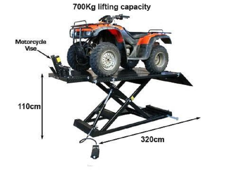 MTX HEAVY DUTY 700KG LIFT MOTORCYCLE ATV WORKSHOP AIR LIFT