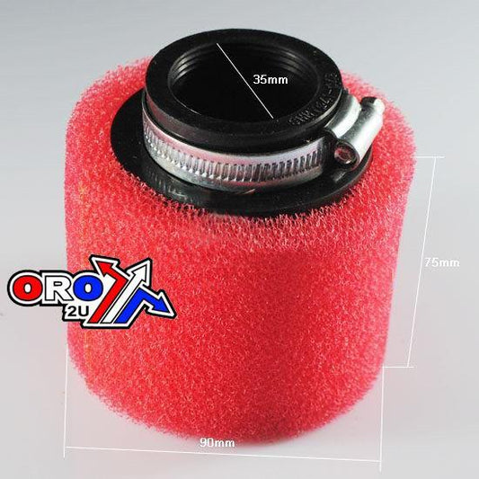 FIR AIR FILTER BOLT ON 34-35mm HX AF024 RED