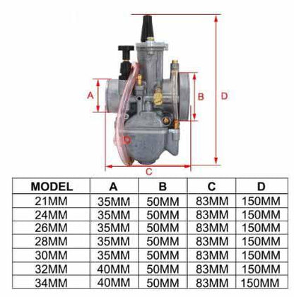 FIR CARBURETOR ASSEMBLY OKO 24mm, Kawasaki KX80 KX85 KX100 YAMAHA YZ80 YZ85