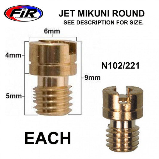 FIR CARBURETTOR JET 100 MIKUNI N102/221 ROUND