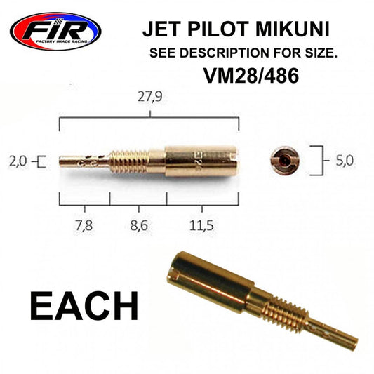 FIR CARBURETTOR JET 17.5 PILOT MIKUNI LONG, / VM28/486