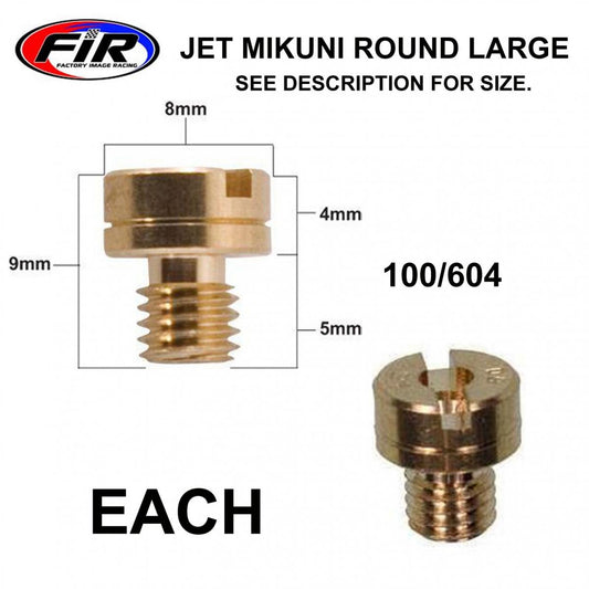 FIR CARBURETTOR JET MIKUNI ROUND 110 LARGE, / MIKUNI 100/604