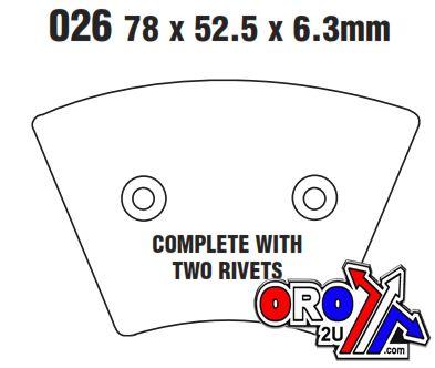 EBC BRAKE PADS DISC SEMI-METAL, EBC FA026 HARLEY DAVIDSON