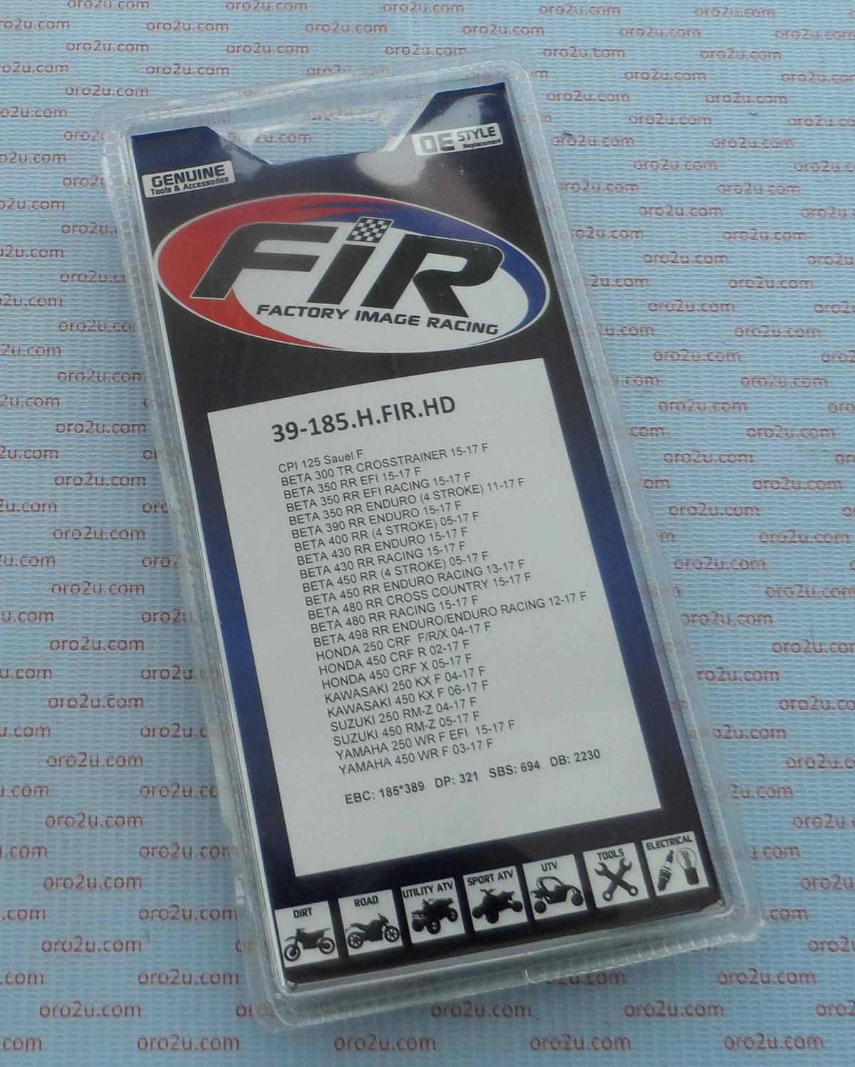 FIR Front Brake Pads CR/CRF 125-500 95-24 KX/KXF125-250 94-24 KXF450 94-23 RM/RMZ 05-24 Beta RR 13-24