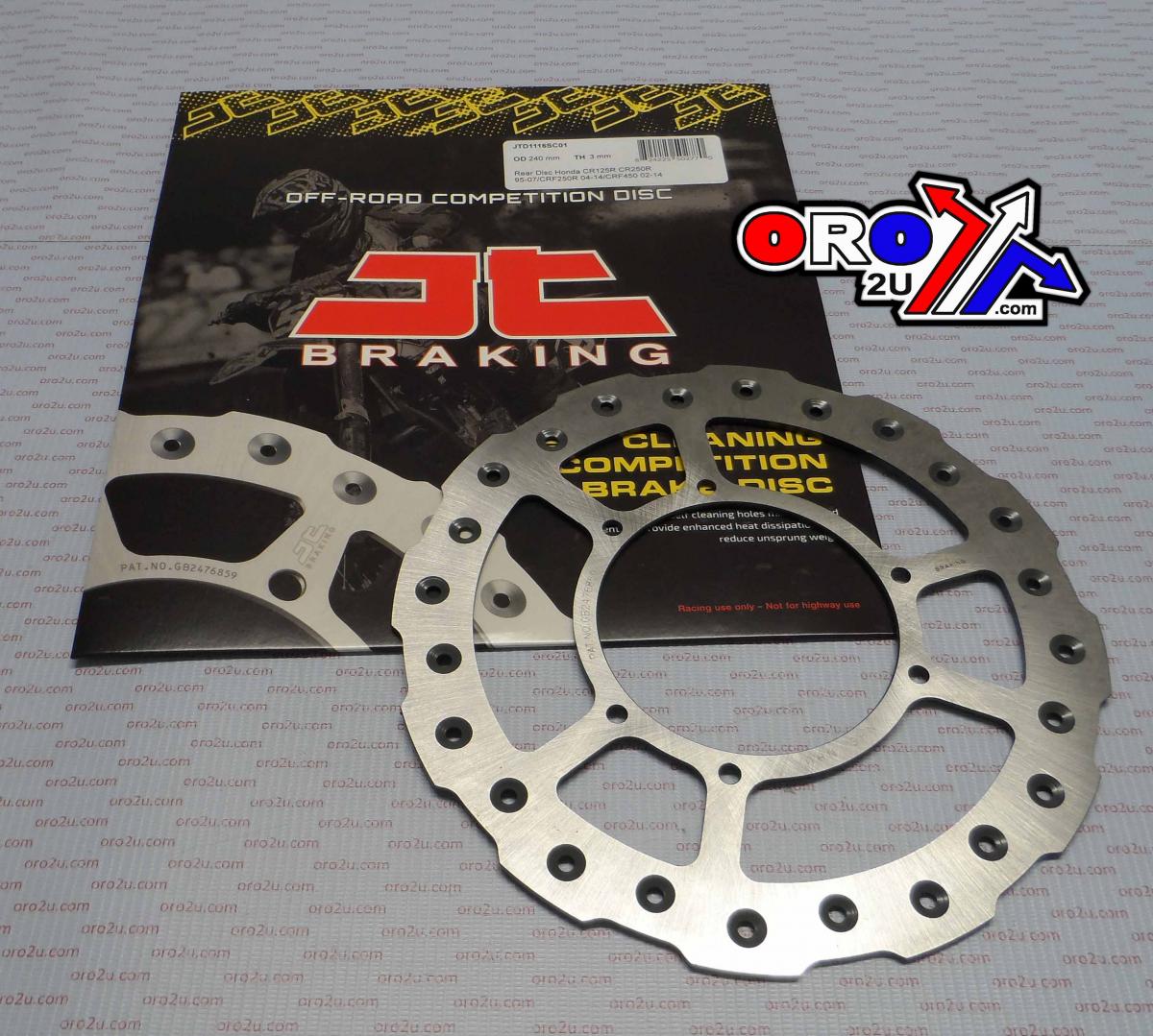 JT DISC BRAKE FRONT CR CRF JT, JTD1116SC01HONDA, SELF-CLEANING HOLES 18-0050