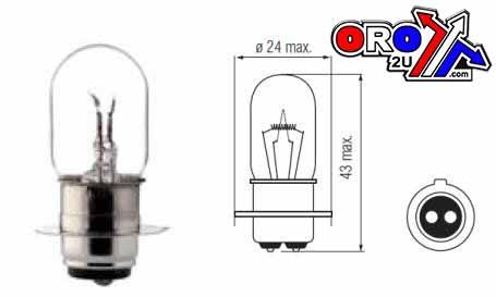 FIR BULB 6V 25/25W 1 TAG T19 77-83 HONDA 50-200, NA/NC/PA/CT/SS/SL/XL/CT/PC/C