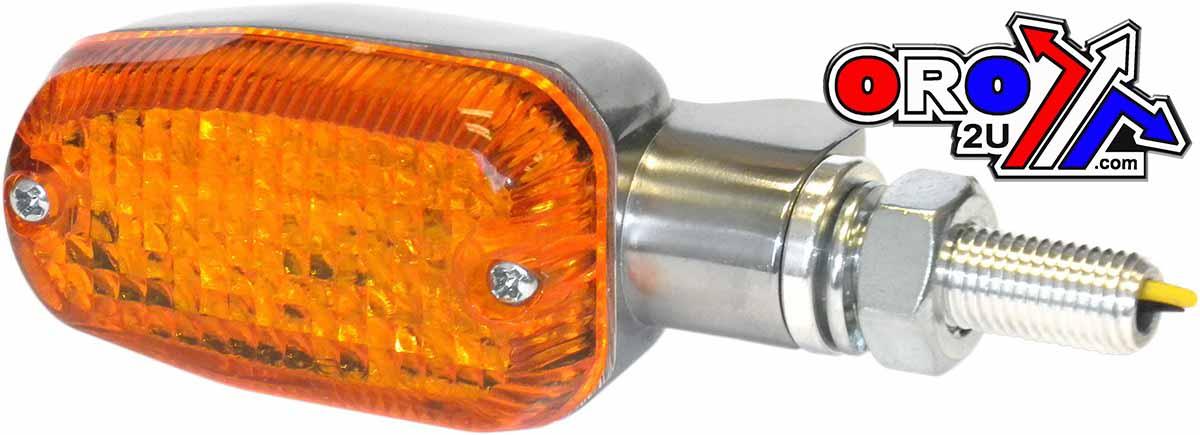 K&S Technologies INDICATORS ALUMINUM POLISHED SET/2, AMBER LENS, LED UNIVERSAL E MARKED, 2 WIRE, 26-7700