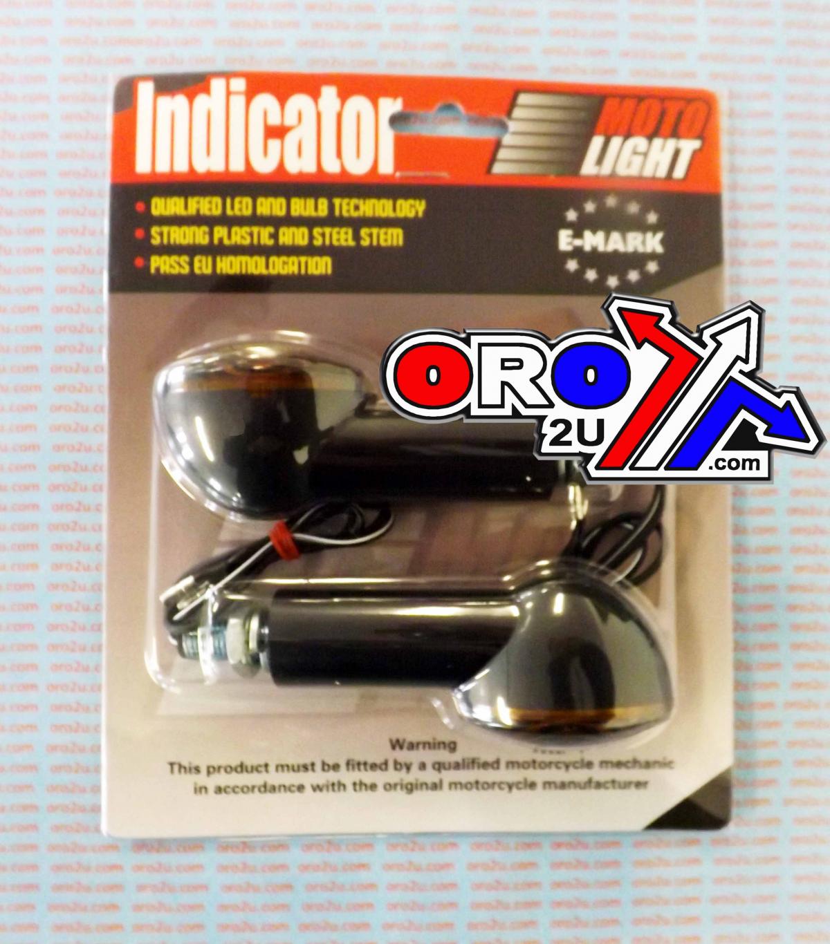 MTX INDICATORS SMOKE 40mm SET/2 Black Housing inc Bulb E MARKED. MT-003-S-BK40