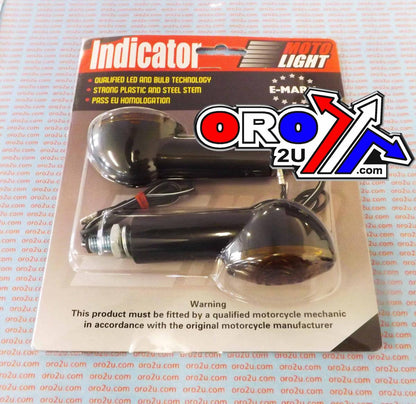 MTX INDICATORS SMOKE 40mm SET/2 Black Housing inc Bulb E MARKED. MT-003-S-BK40