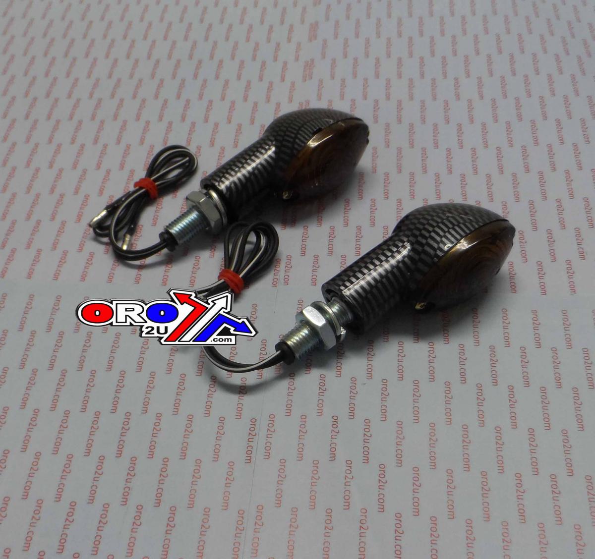 MTX INDICATORS SMOKE 20mm SET/2 Carbon Effect Housing inc bulb E marked MT-003-S-CB20