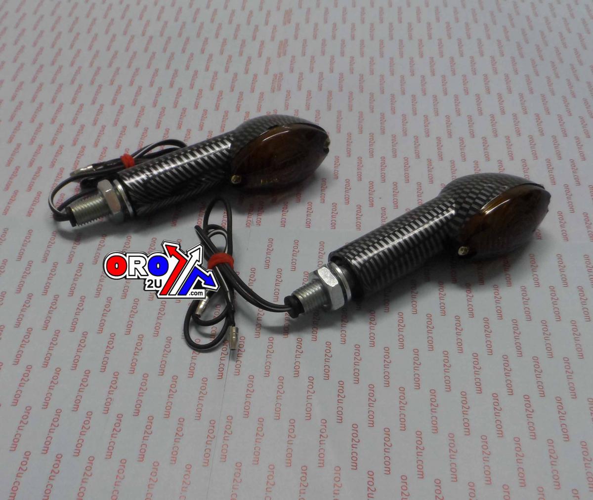 MTX INDICATORS SMOKE 40mm SET/2 Carbon Effect Housing inc Bulb E MARKED MT-003-S-CB4