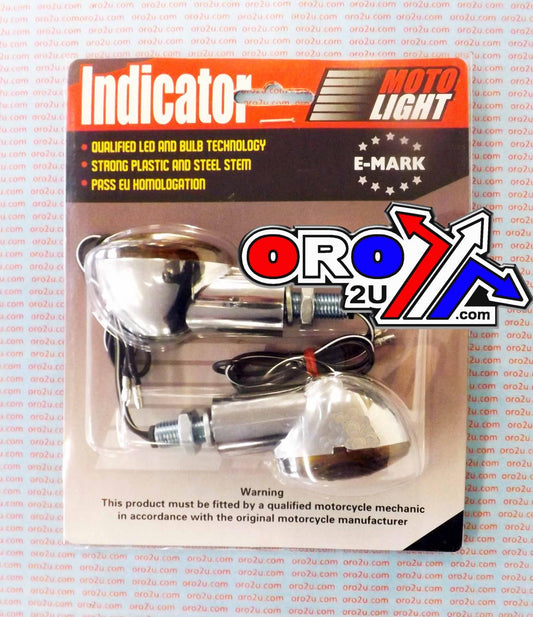 MTX INDICATORS SMOKE 20mm SET/2 Chrome Housing inc Bulb E MARKED MT-003-S-CR20