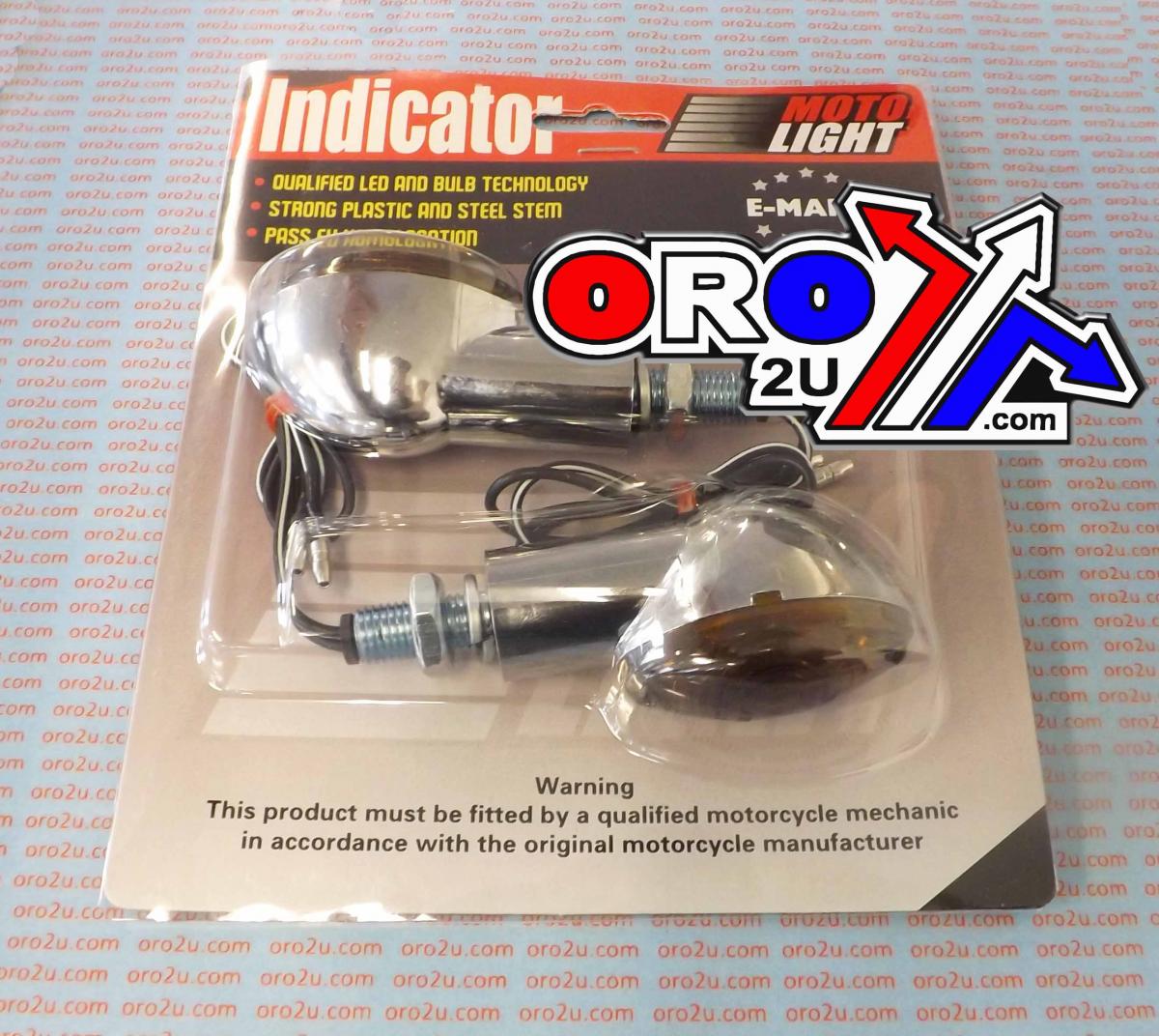 MTX INDICATORS SMOKE 20mm SET/2 Chrome Housing inc Bulb E MARKED MT-003-S-CR20