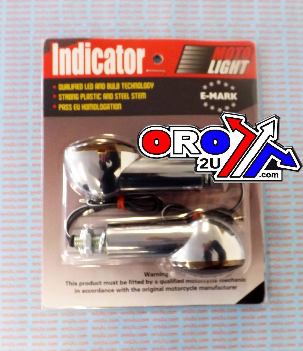 MTX INDICATORS SMOKE 40mm SET/2 Chrome Housing inc Bulb E MARKED MT-003-S-CR40