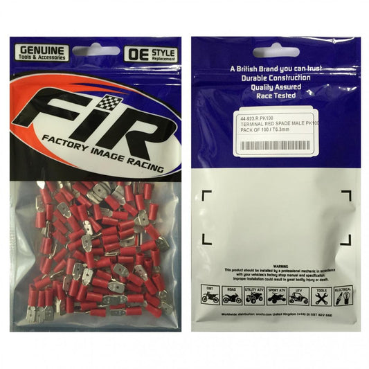 FIR TERMINAL RED SPADE MALE PK100, PACK OF 100 / T6.3mm