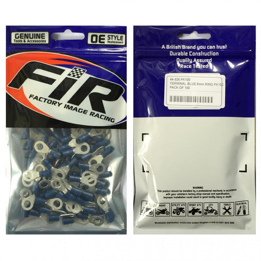 FIR TERMINAL BLUE 6mm RING PK100, PACK OF 100 /