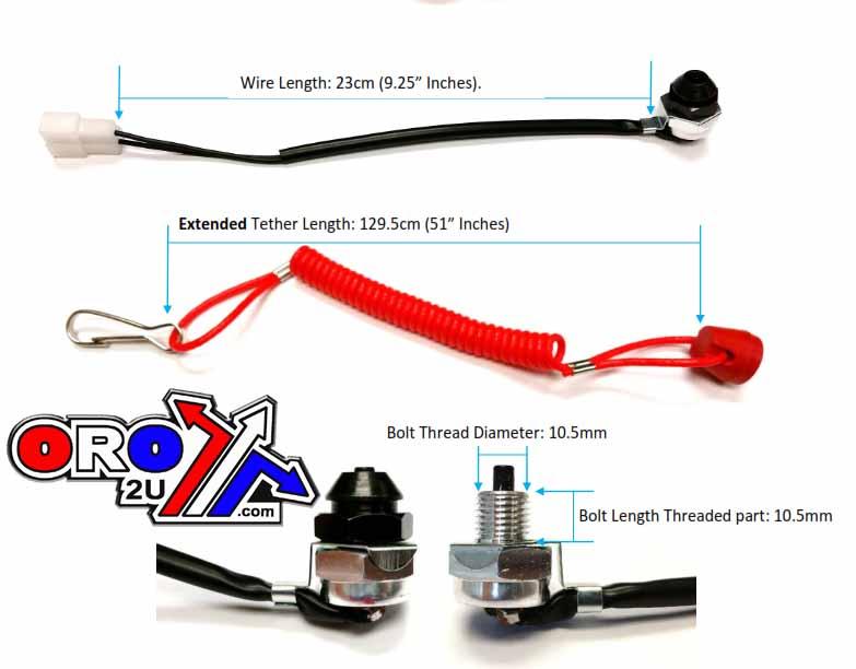 K&S Technologies SWITCH KILL TETHER LINE, K&S 12-0100P [PANEL MOUNT]