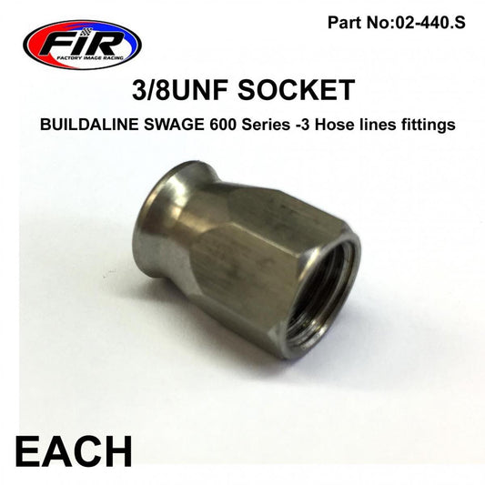 FIR SOCKET HOSE FITTNG 3/8UNF FR, BUILDALINE SWAGE 600 Series -3, / B818-03C SS