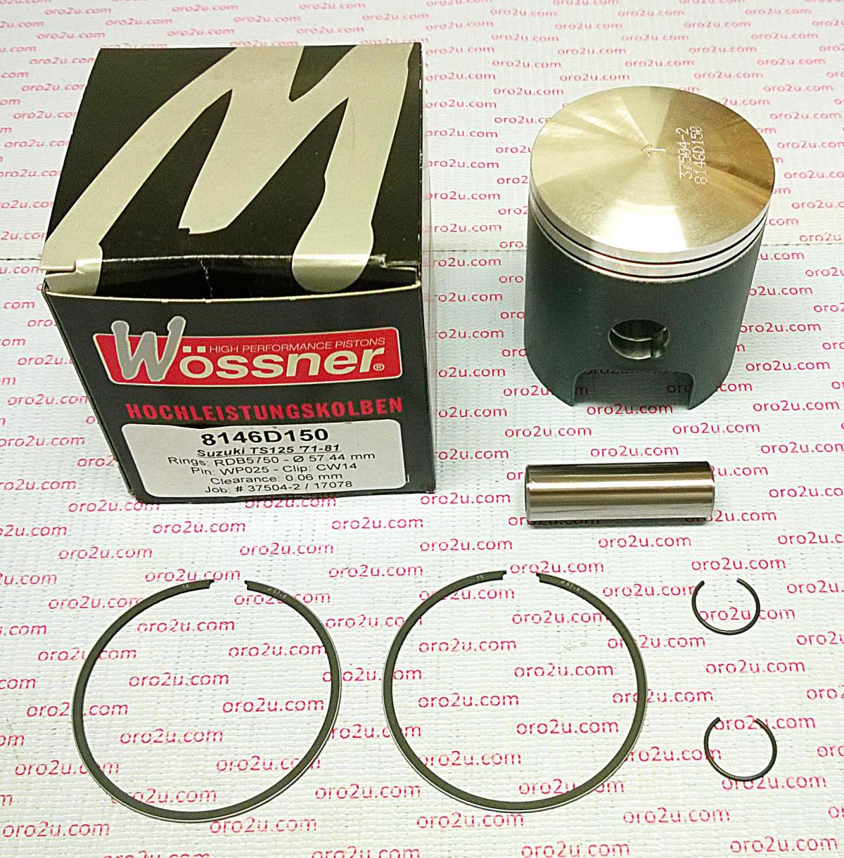 WOSSNER PISTON KIT 71-89 TS125 56.50, FORGED WOSSNER 8146D050