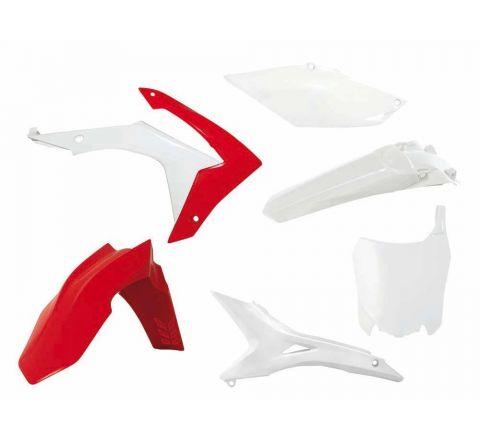 RTECH PLASTIC KIT/6 13-16 CRF250 450, USA STYLE RED/WHITE VENT FRONT