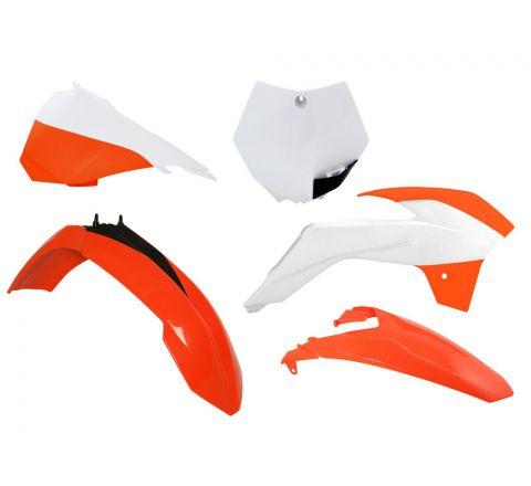 RETCH KTM  PLASTIC KIT/5 13-17 KTM SX85, OEM15 ORANGE/WHITE RETCH KTM