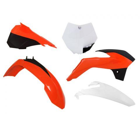 RETCH KTM  PLASTIC KIT/5 13-17 KTM SX85, OEM16 ORANGE/WHITE RETCH KTM