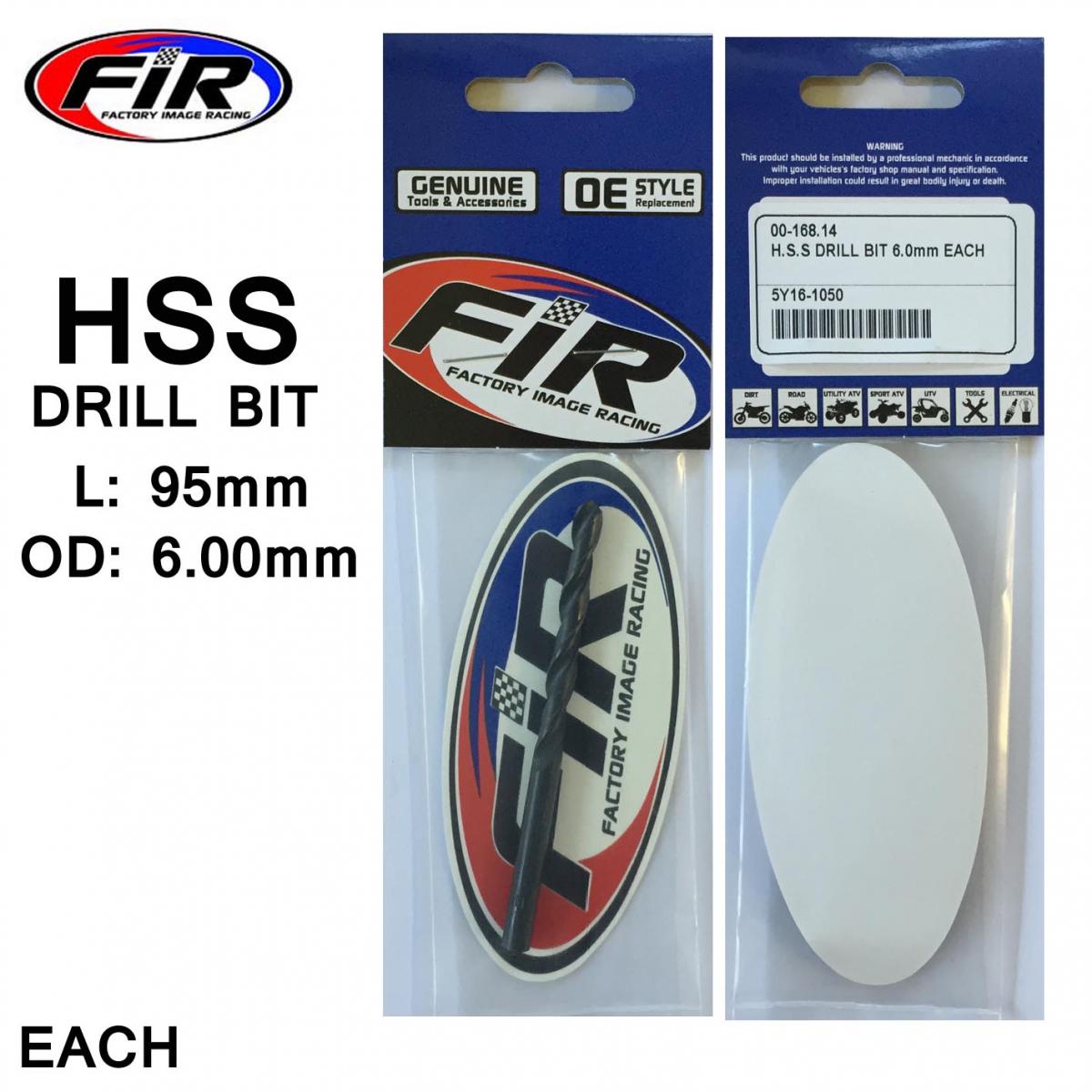 FIR H.S.S DRILL BIT 6.0mm EACH