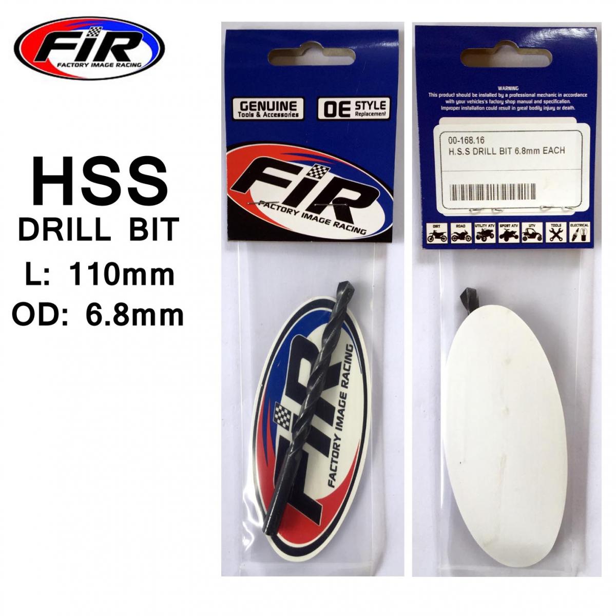 FIR H.S.S DRILL BIT 6.8mm EACH, D6.8