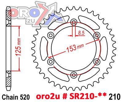 DIRT RACING  REAR SPROCKET ALLOY 52 JTR210.52 520