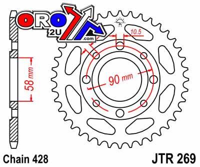 JT REAR SPROCKET JTR269.42 JT 428