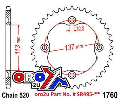 PSYCHIC REAR SPROCKET STEEL DIRT 1760, PSYCHIC AT-176038