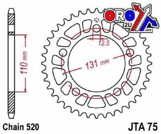 JT REAR SPROCKET ALLOY BLACK JTA75.42, BMW 520 Chain Conversion