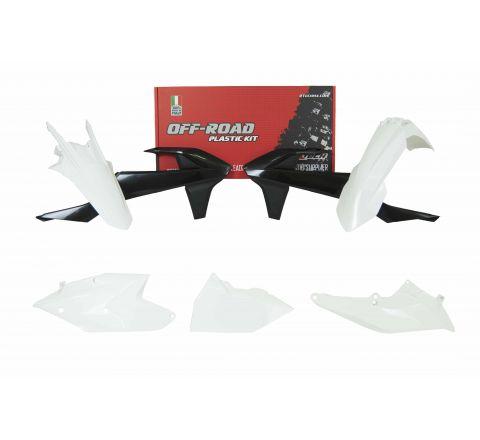 RETCH KTM  PLASTIC KIT/5 17-19 EXC/EXC-F, WHITE/BLACK