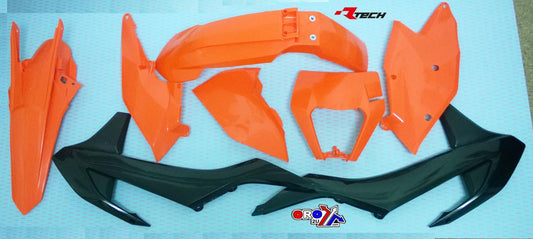 RETCH KTM  PLASTIC KIT/6 17-19 EXC/EXC-F, OEM 2019, ORANGE/BLACK ENDURO KIT