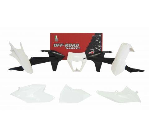 RETCH KTM  PLASTIC KIT/6 17-19 EXC/EXC-F, OEM SIX DAYS 2019, WHITE/BLACK ENDURO KIT