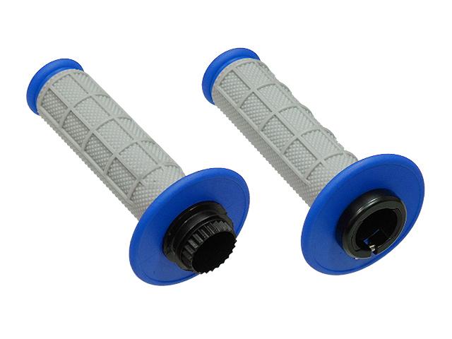 FIR LOCK ON GRIPS HALF WAFFLE, SOFT GREY/BLUE, MX-08752BU, ODI STYLE, FIR -