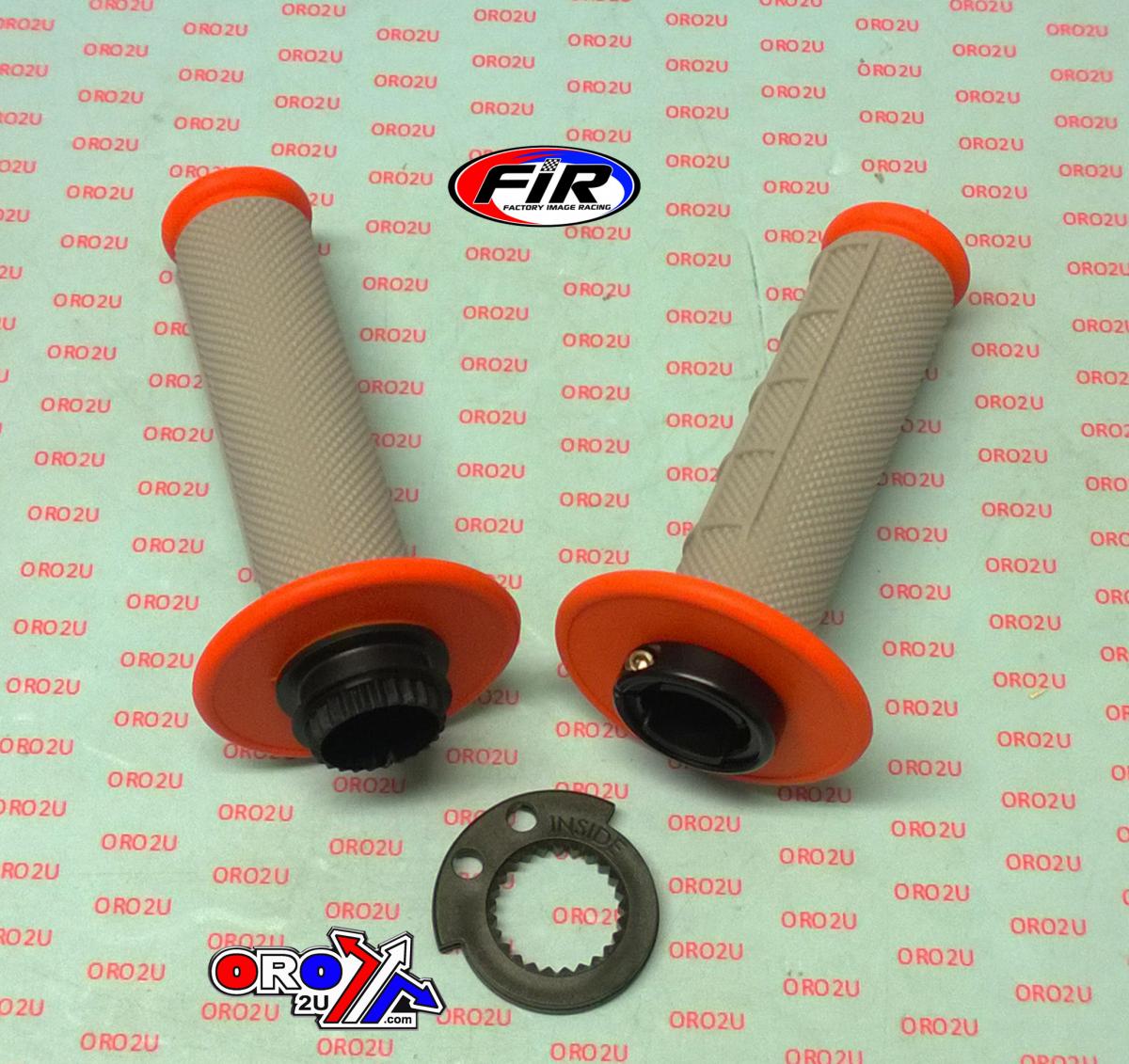 FIR LOCK ON GRIP SET 16-19 KTM HUSQ, HALF WAFFLE SOFT GREY/ORANGE, ODI STYLE, FIR -