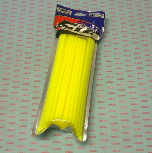 FIR SPOKE SKIN SET 8.5" & 7.5" YEL, SS-101, 76 PCS, NEON YELLOW