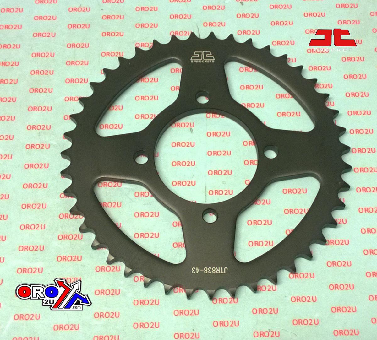 JT REAR SPROCKET JTR838.43 STEEL BLACK, HONDA ROAD