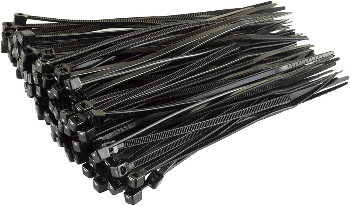 FIR NYLON CABLE ZIP TIES - BLACK, 100mm x 2.5mm - PACK OF 100