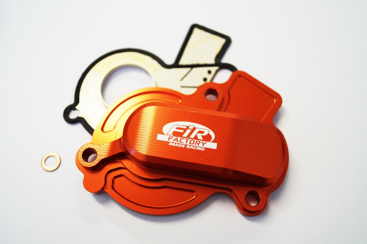 FIR WATER PUMP COVER 16-18 SX-F 450 KTM, FIR ASWPC-01, BILLET ALLOY ORANGE, 79435052000 OEM FITMENT