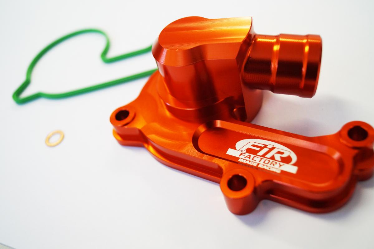 FIR WATER PUMP COVER 16-19 SX-F 250 KTM, FIR ASWPC-02, BILLET ALLOY ORANGE, 79235052000 OEM FITMENT