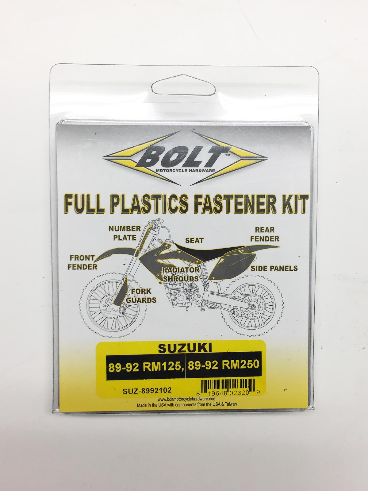 BOLT PLASTIC BOLT KIT RM 125/250 89-92, BOLT HARDWARE SUZ-8992102