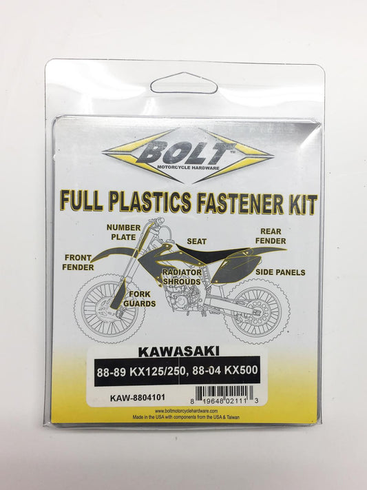 BOLT PLASTIC BOLT KIT KX 125/250/500, BOLT HARDWARE KAW-8804101